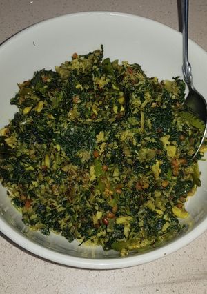 A picture of Vallarai keerai/pennywort/Brahmi fry.