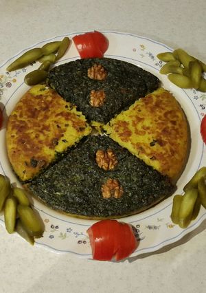 عکسی از دستور کوکو سبزی دو طرفه