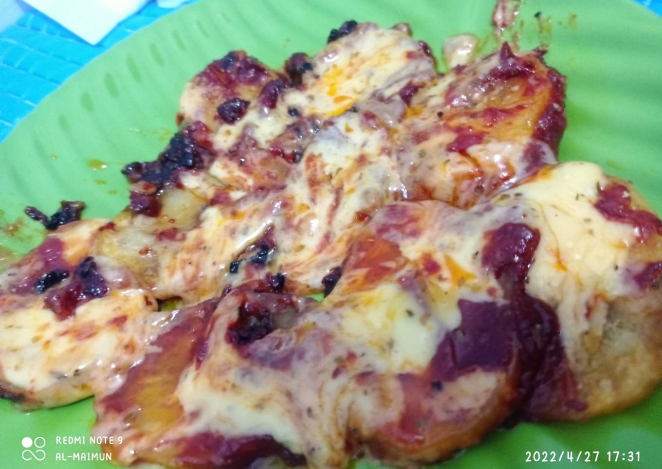 Potato cheese tomato paste