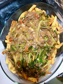 Hình của món Khoai tây xào sốt thịt bò cần tây.