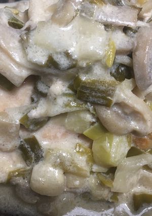 Una foto de PECHUGAS DE POLLO🍗(con una salsa que enamora...)🍲😍👏🤩😉❤️