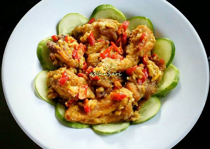 Resep Ayam Goreng Saus Telur Asin (tanpa msg) Anti Gagal