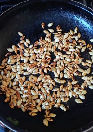 Una foto de Semillas de zapallo tostadas