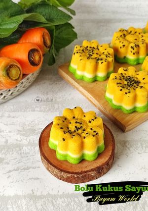Foto resep Bolu Kukus Sayur (Bayam Wortel)