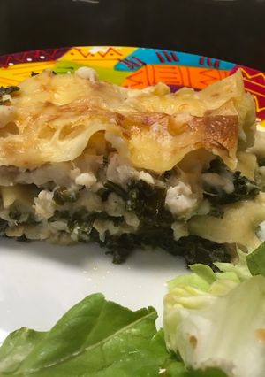 Une photo de Lasagnes de chou kalé au merluchon