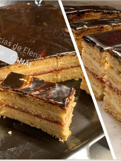 Una foto de Pastel de capas de miel