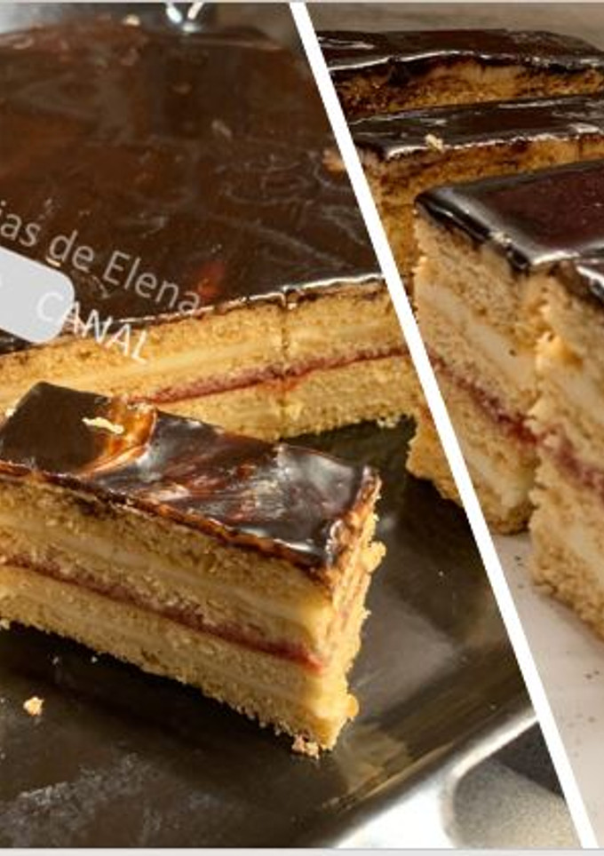Una foto de Pastel de capas de miel