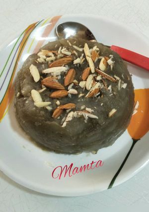 A picture of Sweet potato with jaggery.(sweet potato halwa).