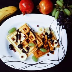 A picture of Easy Belgian fruit waffle.