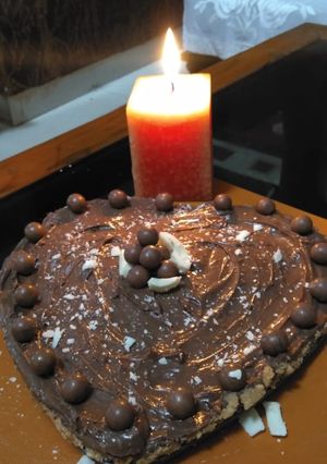 A picture of No bake chocolate cheese cake.
