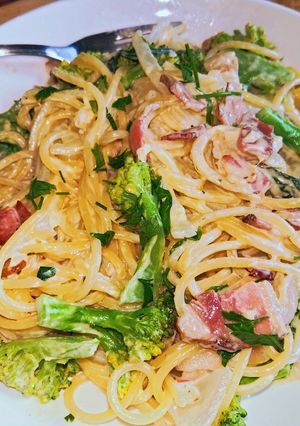 白醬培根義大利麵 的食譜成品照片