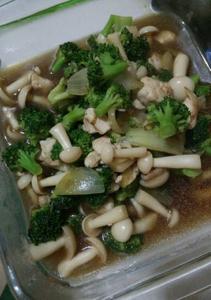 Foto resep Brokoli jamur saus tiram