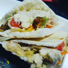 A picture of Falafal sandwich.