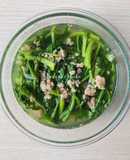 Canh xà lách xoong nấu thịt băm