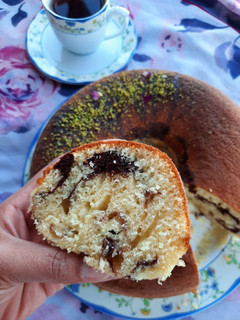 عکسی از دستور کیک با طعم کرم کارامل(بدون فر)