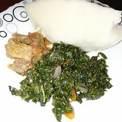 Ugali mchicha manyake A picture of Ugali mchicha manyake.