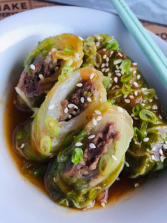Foto resep Sawi gulung isi daging