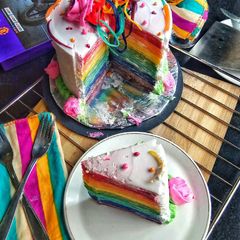 A picture of Rainbow Cake.