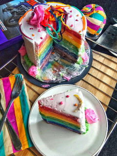 A picture of Rainbow Cake.