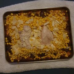 C.J.P. Chicken and Sweetcorn Tray Bake A picture of C.J.P. Chicken and Sweetcorn Tray Bake.