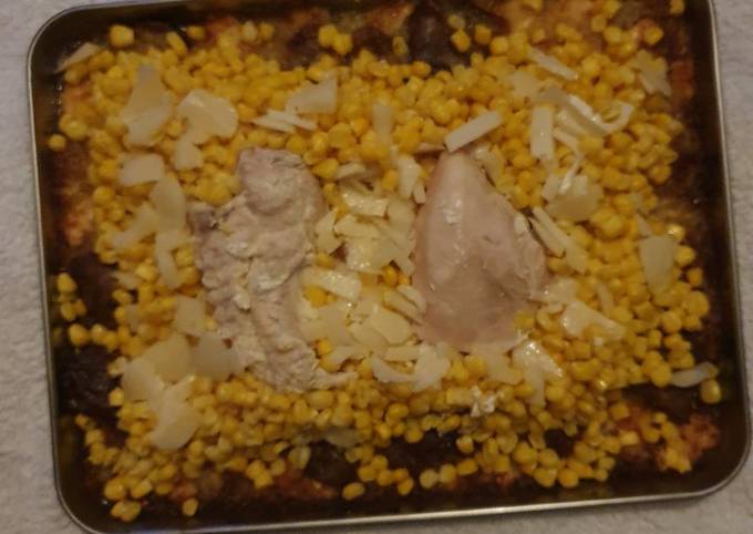 How to Prepare Any-night-of-the-week C.J.P. Chicken and Sweetcorn Tray Bake