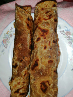 A picture of Wholegrain chapati with onion and coriander.