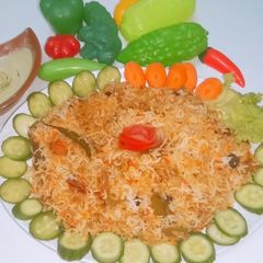 A picture of Vegetable Tikka biryani.