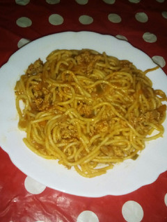 صورة لوصفة سباغيتي باللحم المفروم تاع دجاج 🍗🍝