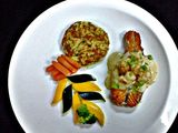 Salmon And Shrimp with Rostie Potato