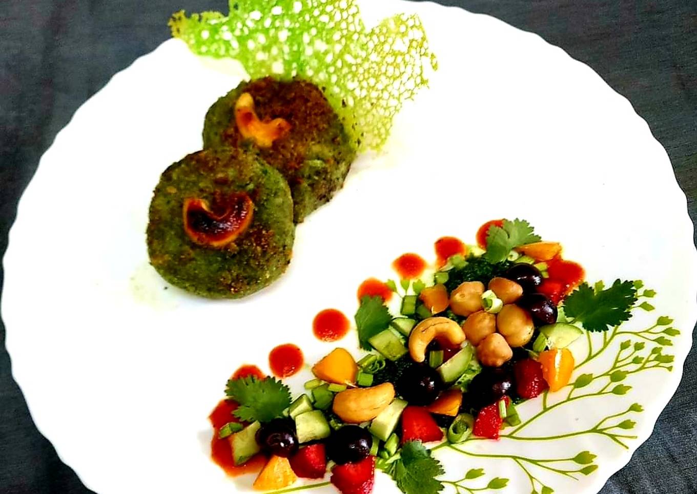 Chhole Palak Tikki