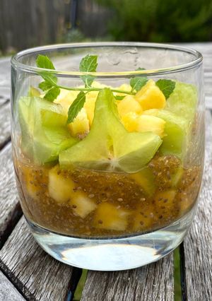 A picture of Golden Orb Fruit Cocktail.
