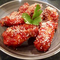 A picture of Spicy Korean fried chicken.
