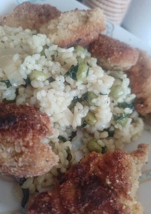 Una foto de Arroz verde vegano