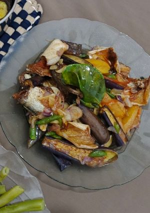 Foto resep Oseng ikan asin + terong