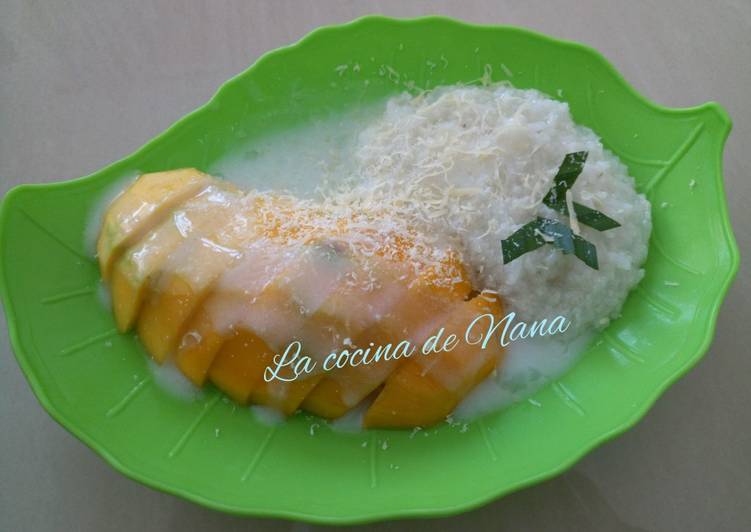 Cara membuat Mango sticky rice yang nikmat dan Mudah Dibuat