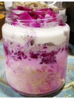 Foto resep Oat overnight (dengan buah naga)