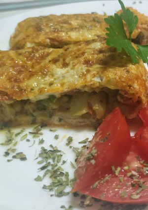 Foto principal de Tortilla de calabacín, brócoli y chorizo