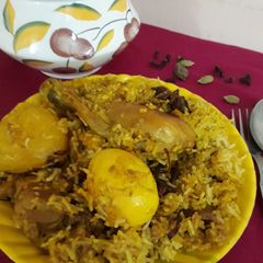 Kolkata style Chicken Biryani A picture of Kolkata style Chicken Biryani.