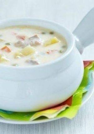 Фото Суп с плавленным сыром и курицей.
