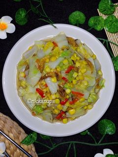 Foto resep Tumis Sawi Putih Jagung Rebon