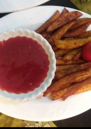 A picture of Spicy fries 🍿 #fastfood.
