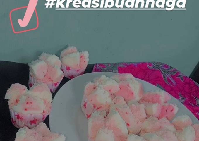 Bolu kukus mekar buah naga #kreasibuahnaga