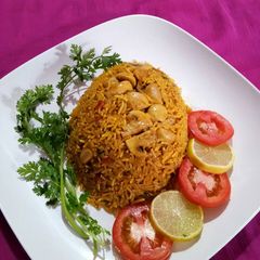 A picture of Mushroom Pulao.