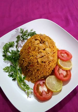 A picture of Mushroom Pulao.