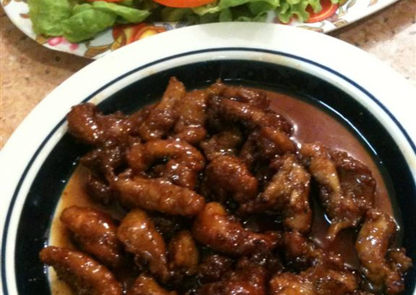 Palotes de carne de pollo en salsa agridulce