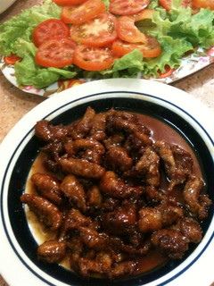 Una foto de Palotes de carne de pollo en salsa agridulce