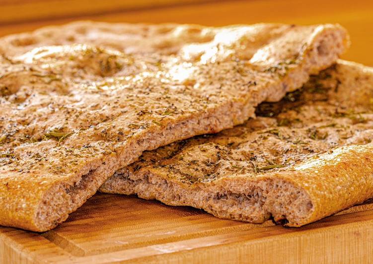 Recipe of Award-winning Focaccia 100% Integrale in Teglia (HEALTHY EDITION)