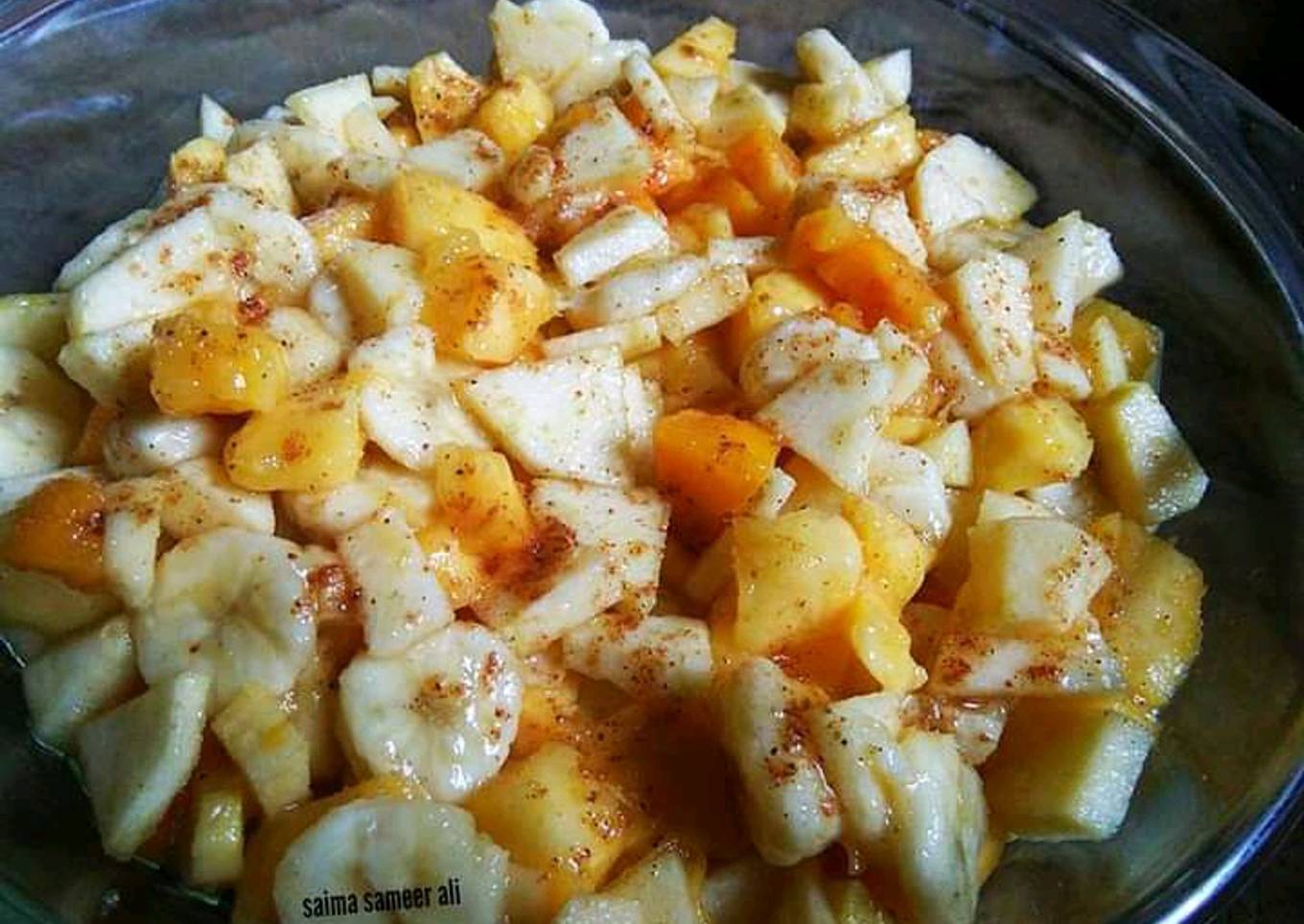 Banana mango chaat