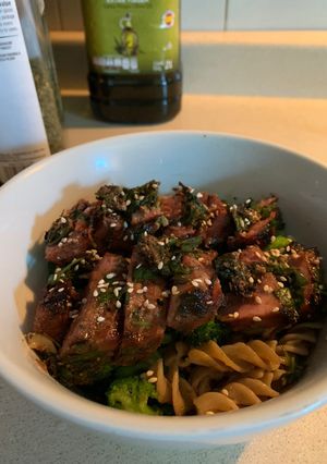 A picture of Fresh Tuna (Steak) with Cilantro.