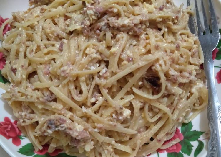 Spaghetti carbonara low budget